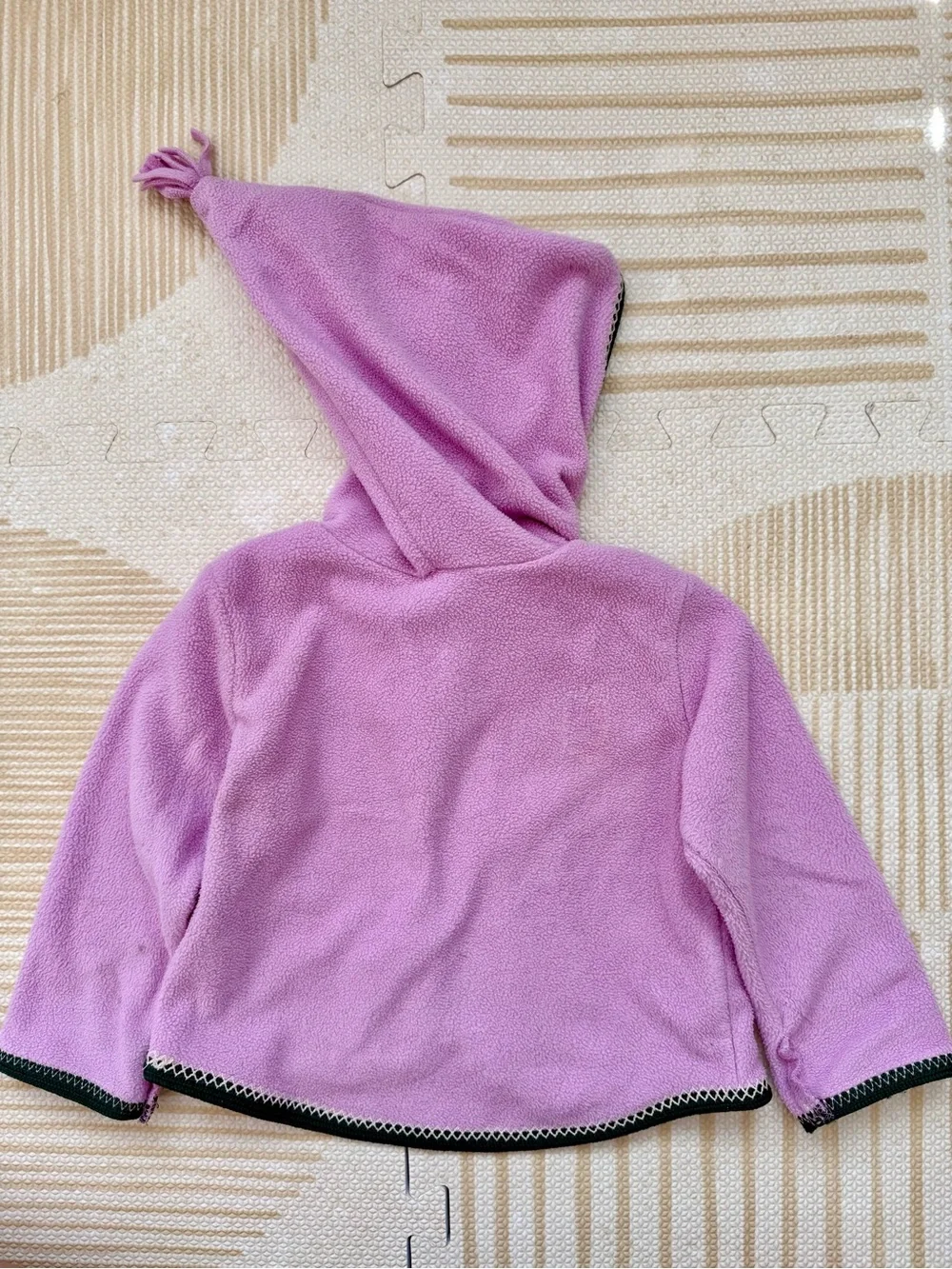 Hanna Andersson Lavender Hooded Fleece Jacket with Daisy Appliqués